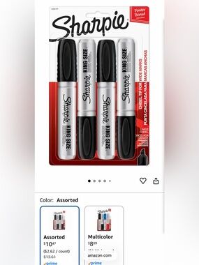 Sharpie 4 Pack Black Large Chisel Tip Permanent Markers New In Package